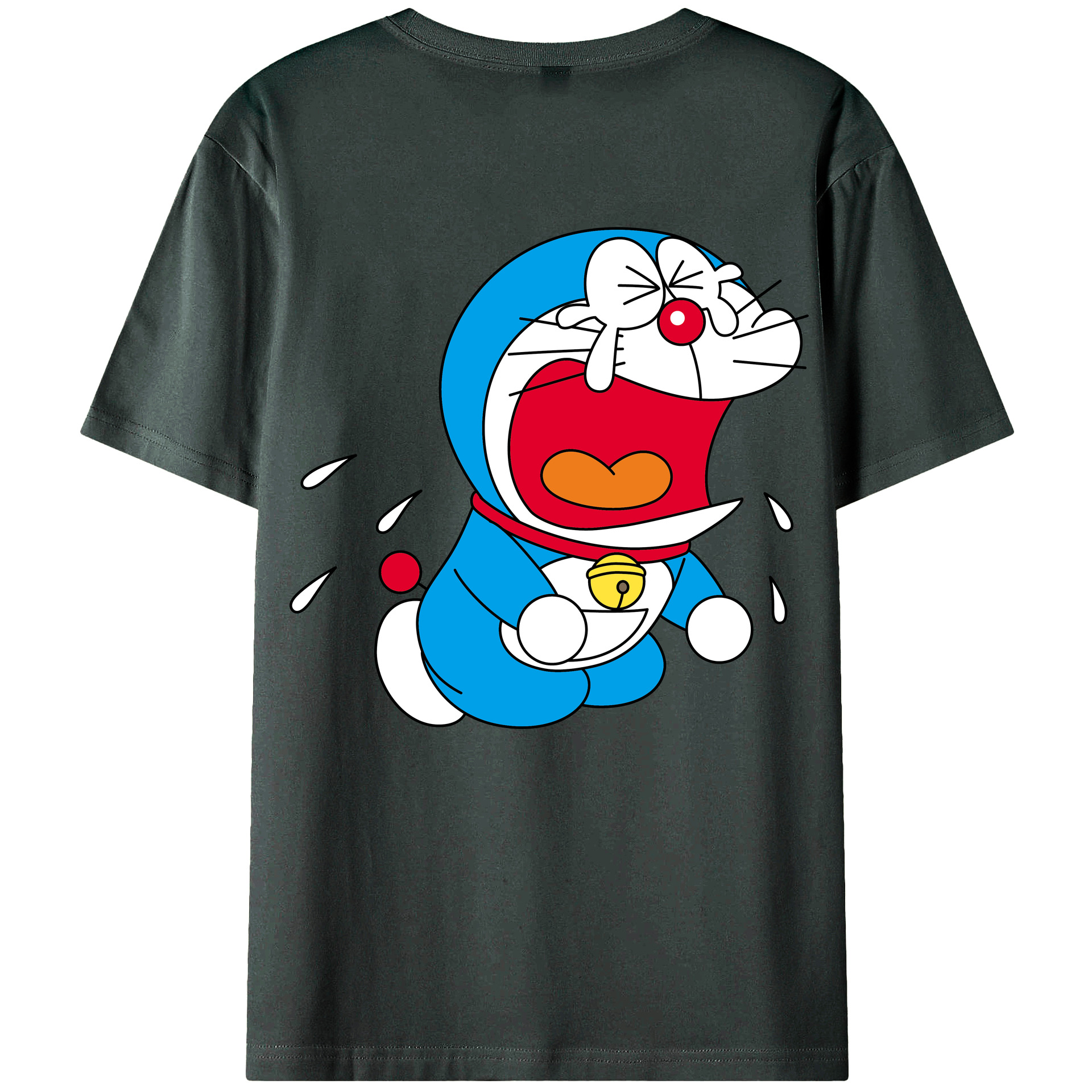 （画像用） ドラえもん Doraemon 綿100％ メンズ半袖Tシャツ（バックプリント） 通気性